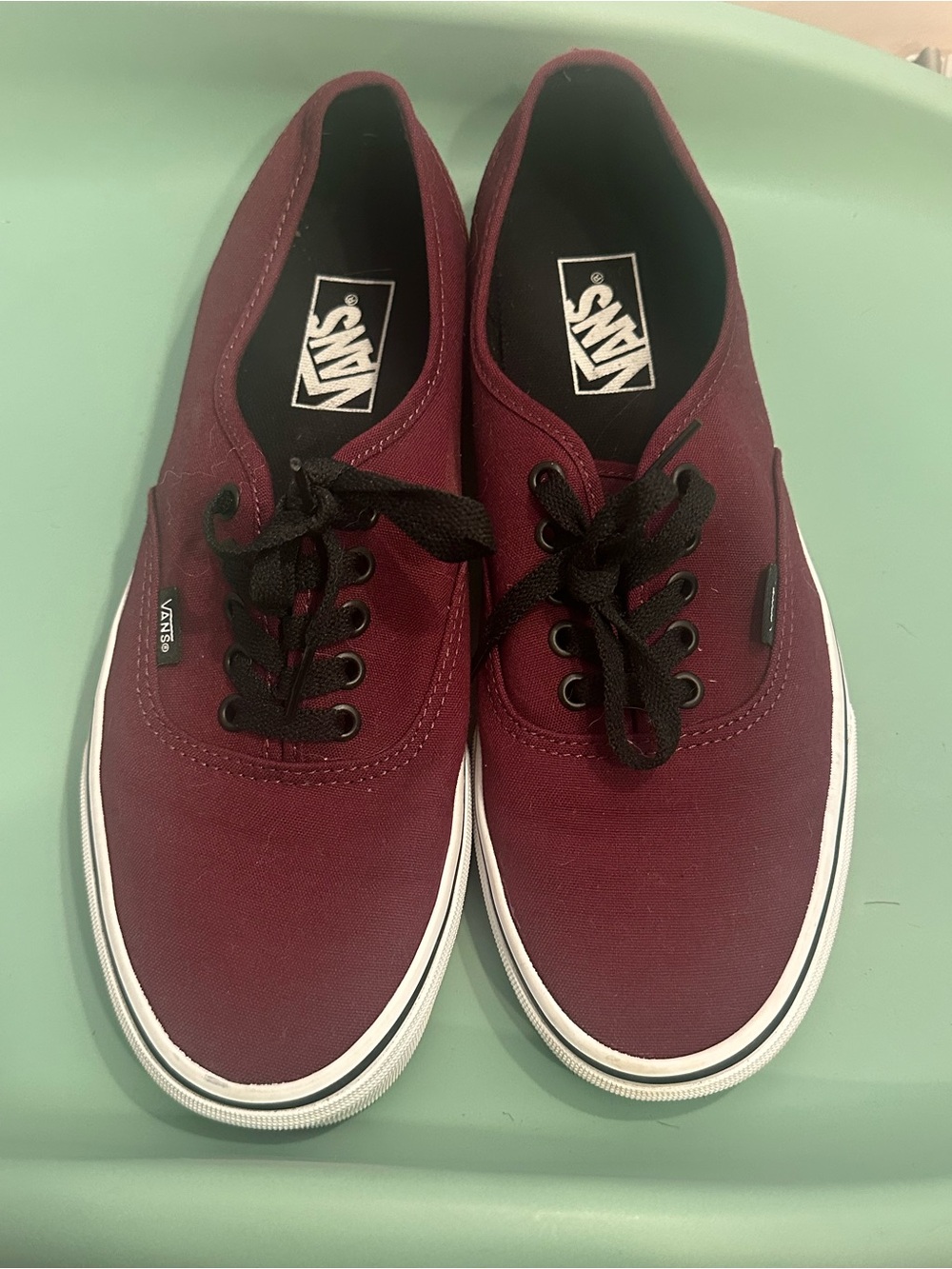 Vans Men's Canvas Sneakers in Wine with Black Laces